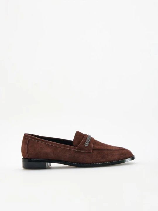 Zdjęcie produktu Reserved - Zamszowe loafersy - ciemnobrązowy