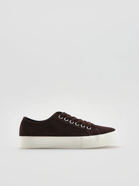 Zdjęcie produktu Reserved - Zamszowe sneakersy - ciemnobrązowy