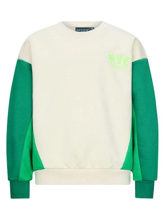 Zdjęcie produktu Retour Bluza "Kikki" w kolorze kremowo-zielonym rozmiar: 146 / 152