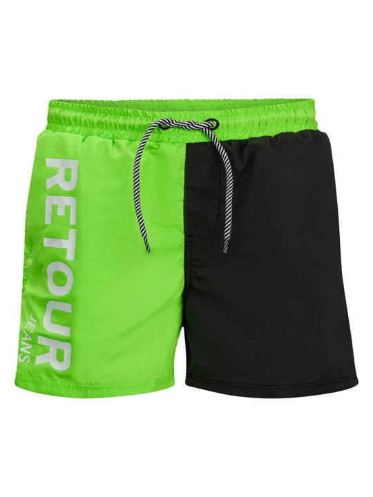 Zdjęcie produktu Retour Szorty kąpielowe "Renzo" w kolorze zielono-czarnym rozmiar: 170 / 176