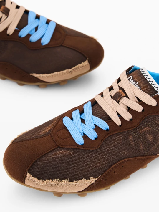 Zdjęcie produktu retro tenisówki sportowe Desigual brązowy