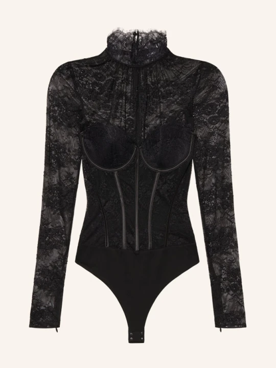 Zdjęcie produktu Retrofête Body Valentina Lace Z Koronki schwarz CZARNY