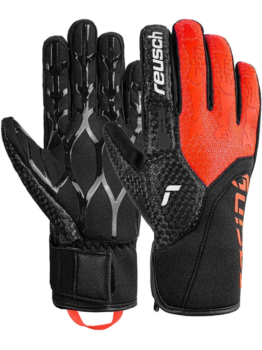 Zdjęcie produktu Reusch Rękawiczki funkcyjne "Worldcup Warrior Speedline" w kolorze czarno-czerwonym rozmiar: 7, 5