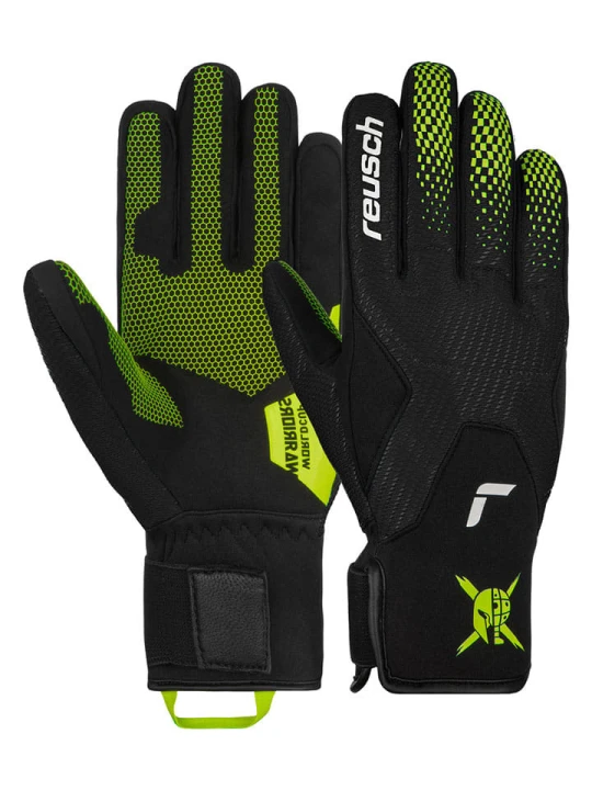 Zdjęcie produktu Reusch Rękawiczki funkcyjne "Worldcup Warrior Speedline" w kolorze czarno-zielonym rozmiar: 8