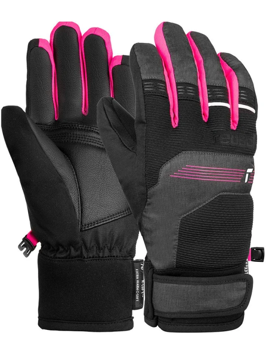 Zdjęcie produktu Reusch Rękawiczki narciarskie "Benji R-TEX® XT Junior" w kolorze czarno-różowym rozmiar: 4