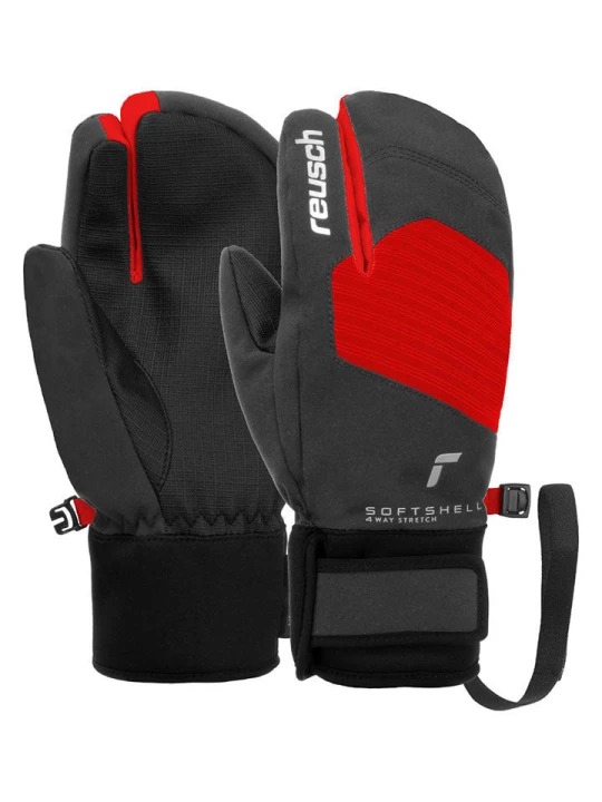 Zdjęcie produktu Reusch Rękawiczki narciarskie "Simon R-TEX® XT" w kolorze antracytowo-czerwonym rozmiar: 4, 5