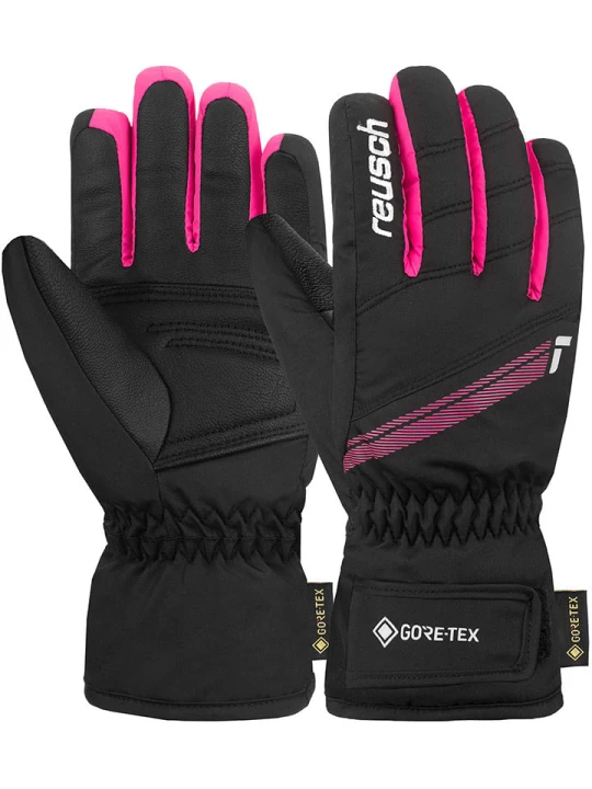 Zdjęcie produktu Reusch Rękawiczki narciarskie "Tommy GORE-TEX Junior" w kolorze czarno-różowym rozmiar: 5, 5