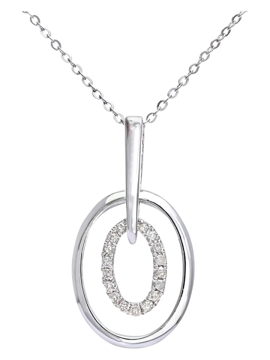 Zdjęcie produktu Revoni Złoty naszyjnik z diamentami - dł. 46 cm rozmiar: onesize srebrny