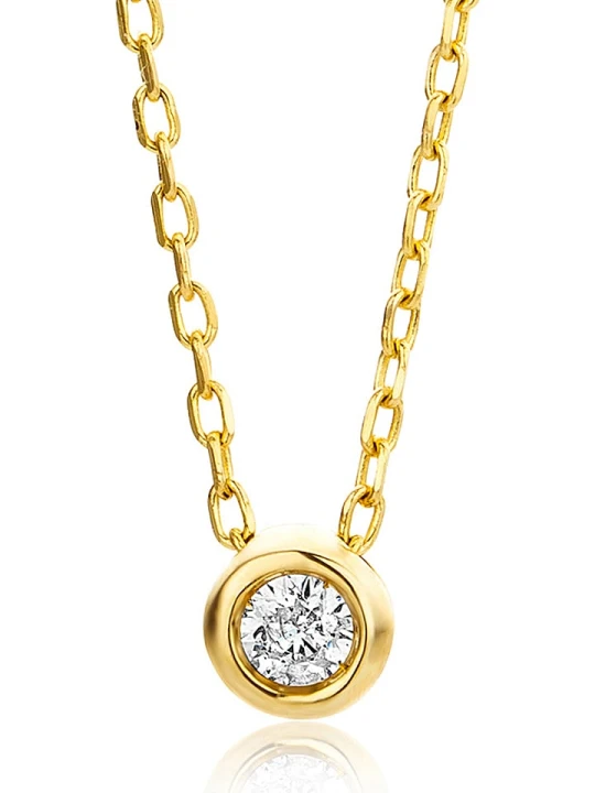 Zdjęcie produktu Revoni Złoty naszyjnik z diamentem - dł. 45 cm rozmiar: onesize