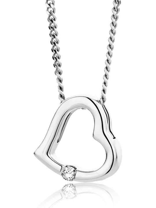 Zdjęcie produktu Revoni Złoty naszyjnik z diamentem - dł. 45 cm rozmiar: onesize srebrny