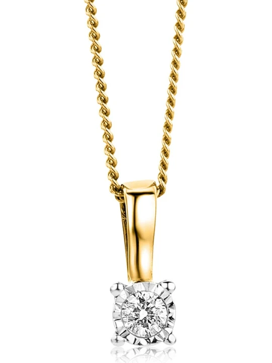 Zdjęcie produktu Revoni Złoty naszyjnik z diamentową zawieszką - dł. 45 cm rozmiar: onesize