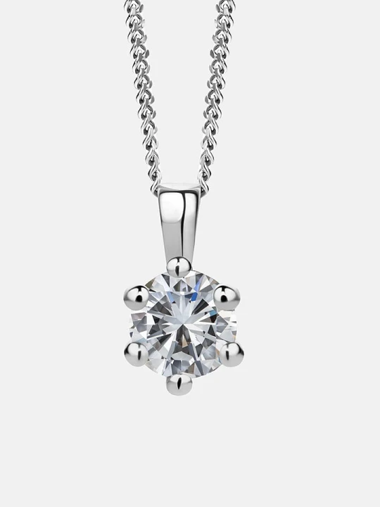 Zdjęcie produktu Revoni Złoty naszyjnik z diamentową zawieszką - dł. 45 cm rozmiar: onesize srebrny