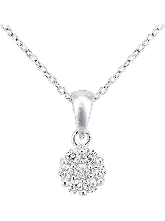 Zdjęcie produktu Revoni Złoty naszyjnik z diamentową zawieszką - dł. 46 cm rozmiar: onesize srebrny