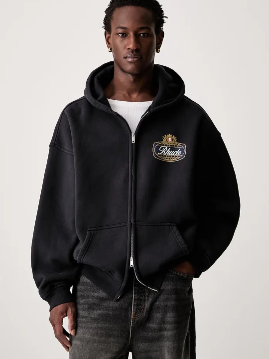Zdjęcie produktu RHUDE bluza rozpinana z kapturem bawełniana męska