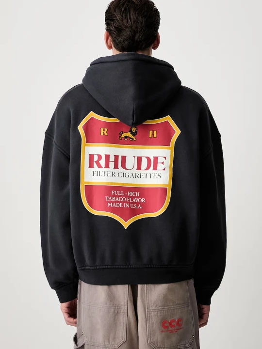 Zdjęcie produktu RHUDE bluza rozpinana z kapturem bawełniana męska