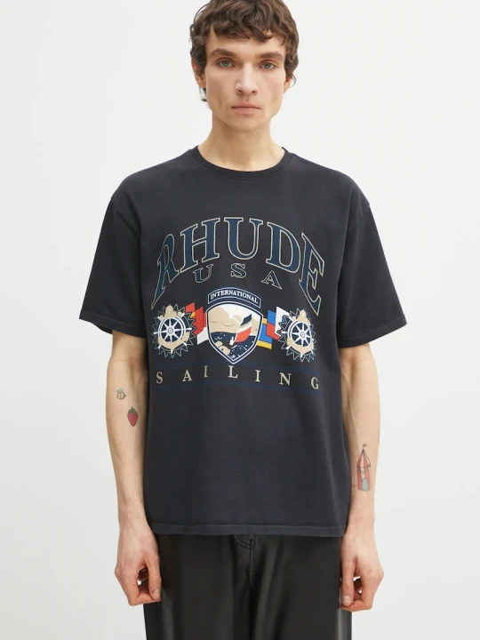 Zdjęcie produktu RHUDE t-shirt bawełniany USA Sailing Icon