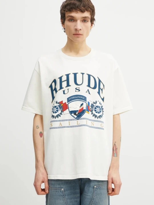 Zdjęcie produktu RHUDE t-shirt bawełniany USA Sailing Icon