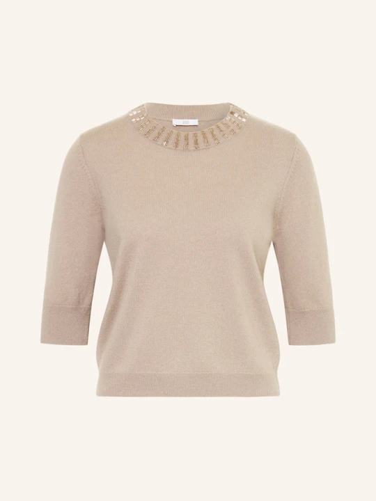 Zdjęcie produktu Riani Dzianinowa Koszulka Z Kaszmirem I Ozdobnymi Kamykami beige