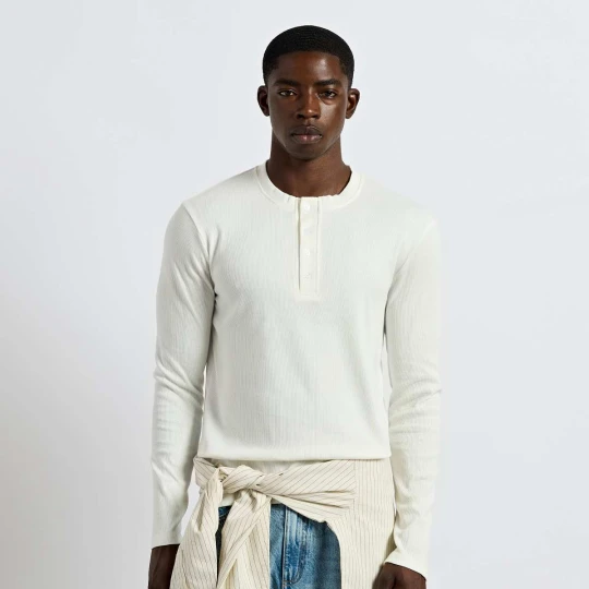 Zdjęcie produktu Rib Henley Longsleeve Burocs biały