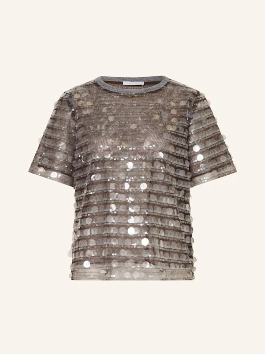 Zdjęcie produktu Rich & Royal T-Shirt Z Siateczki Z Cekinami grau niebieski