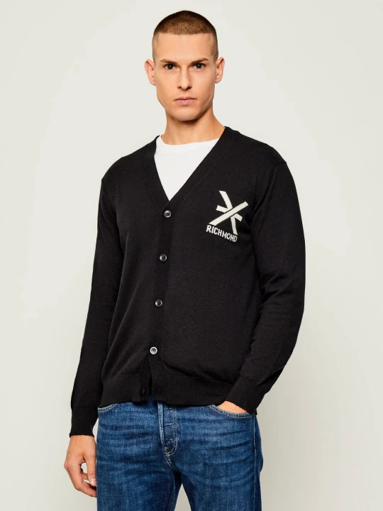 Zdjęcie produktu Richmond X Kardigan BEJENA | Regular Fit | z dodatkiem wełny czarny