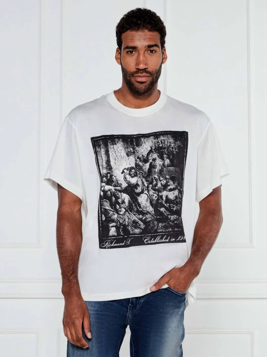 Zdjęcie produktu Richmond X T-shirt YAKAS | Loose fit | pima biały