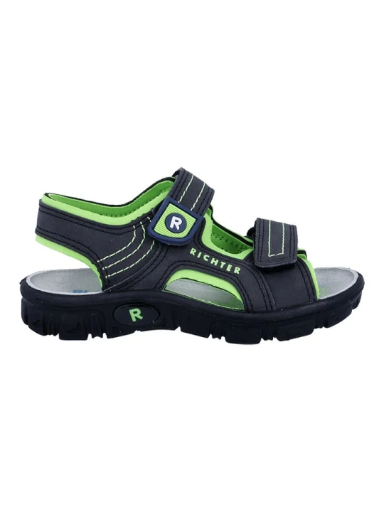 Zdjęcie produktu Richter Shoes Sandały "Adventure" w kolorze czarno-zielonym rozmiar: 37