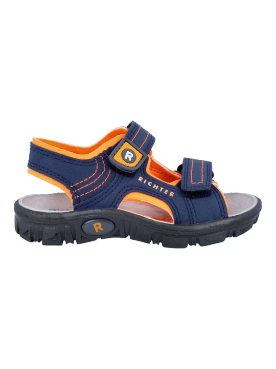 Zdjęcie produktu Richter Shoes Sandały "Adventure" w kolorze granatowo-pomarańczowym rozmiar: 32