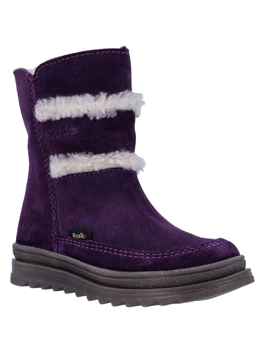 Zdjęcie produktu Richter Shoes Skórzane botki zimowe "Anna" w kolorze fioletowym rozmiar: 30