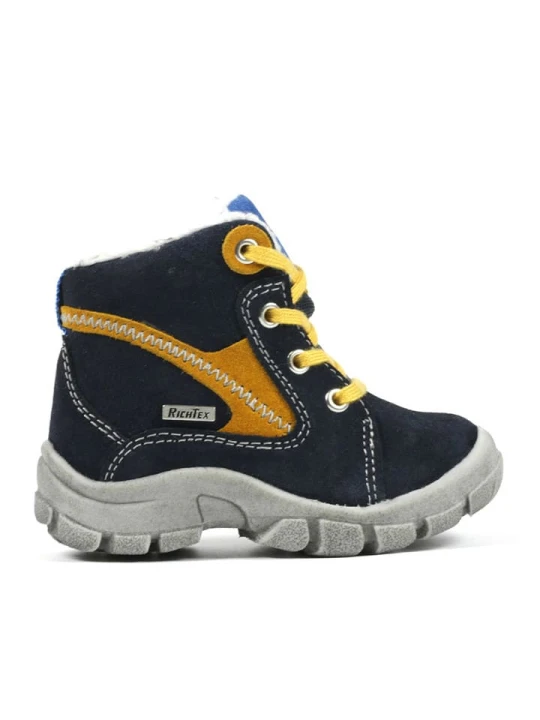 Zdjęcie produktu Richter Shoes Skórzane buty trekkingowe w kolorze granatowo-żółtym rozmiar: 22