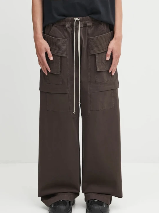 Zdjęcie produktu Rick Owens DRKSHDW spodnie bawełniane Creatch Wide Cargo Drawstring