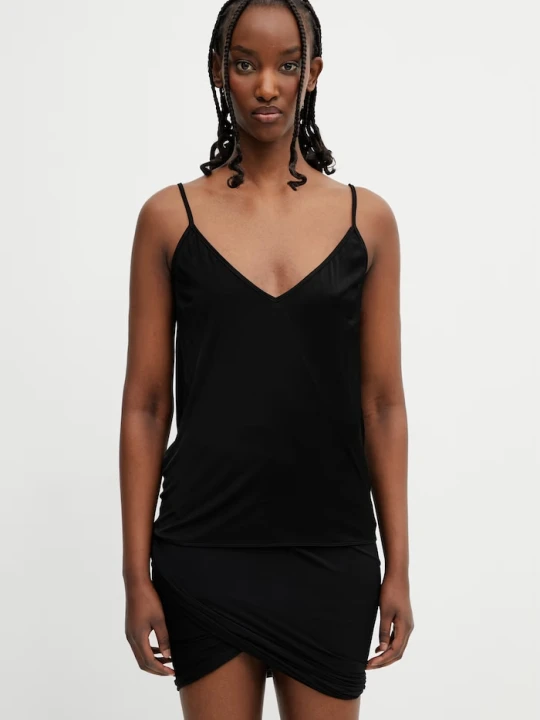 Zdjęcie produktu Rick Owens Lilies bluzka na ramiączkach damska z wiskozy czarny