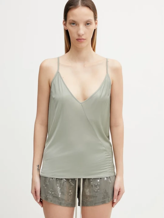 Zdjęcie produktu Rick Owens Lilies bluzka na ramiączkach damska z wiskozy zielony