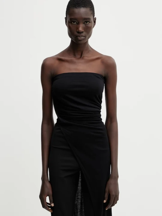 Zdjęcie produktu Rick Owens Lilies bluzka z odkrytymi ramionami damska z wiskozy czarny