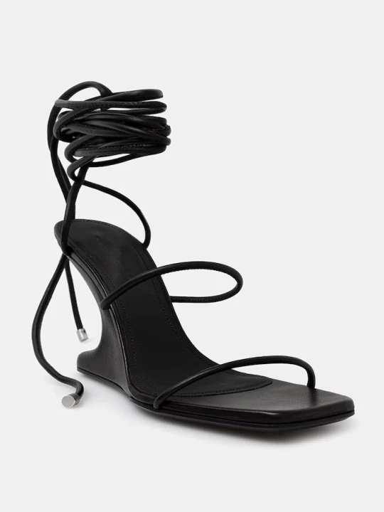 Zdjęcie produktu Rick Owens Lilies sandały na koturnie skórzane Cantilever 8 czarny