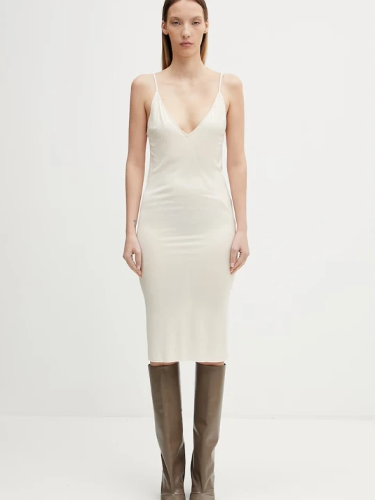 Zdjęcie produktu Rick Owens Lilies sukienka letnia z wiskozy beżowy