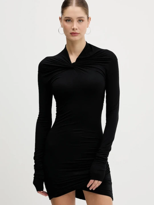 Zdjęcie produktu Rick Owens Lilies sukienka z dodatkiem kaszmiru Kairo czarny