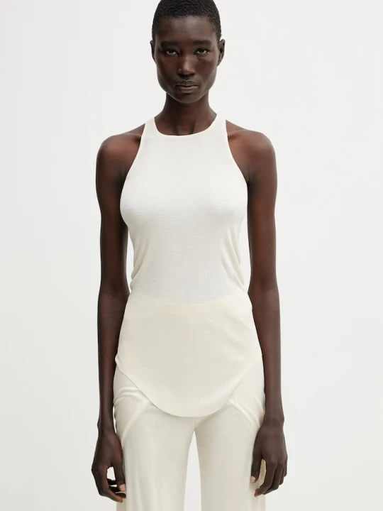 Zdjęcie produktu Rick Owens Lilies top damski z wiskozy Basic beżowy