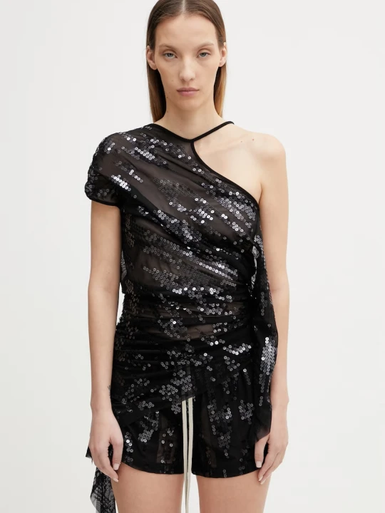 Zdjęcie produktu Rick Owens Lilies Tungsten bluzka asymetryczna damska cekinowa