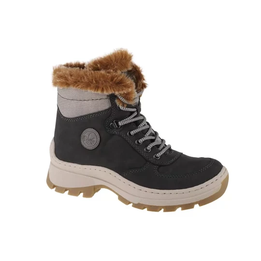 Zdjęcie produktu Rieker Booties X9335-45, Damskie, Szare, buty zimowe, skóra syntetyczna, rozmiar: 36
