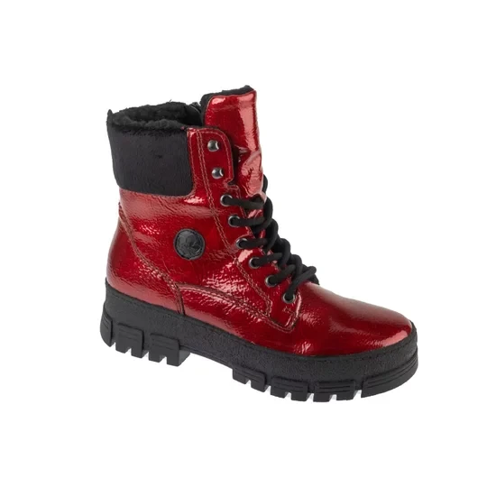 Zdjęcie produktu Rieker Booties Y0220-33, Damskie, Czerwone, trzewiki, skóra syntetyczna, rozmiar: 38