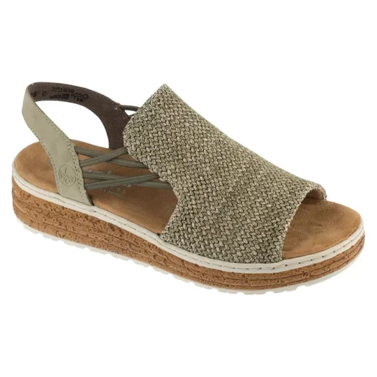 Zdjęcie produktu Rieker Sandals 62741-52, Damskie, Zielone, sandały, tkanina, rozmiar: 37