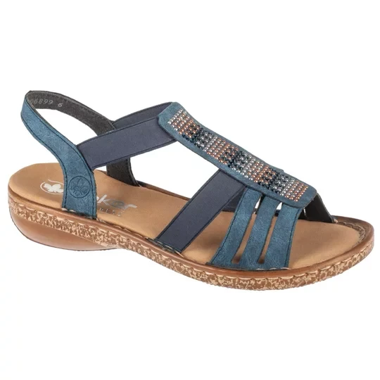 Zdjęcie produktu Rieker Sandals 628G7-14, Damskie, Niebieskie, sandały, tkanina, rozmiar: 36