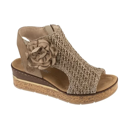 Zdjęcie produktu Rieker Sandals 63791-60, Damskie, Szare, sandały, tkanina, rozmiar: 39