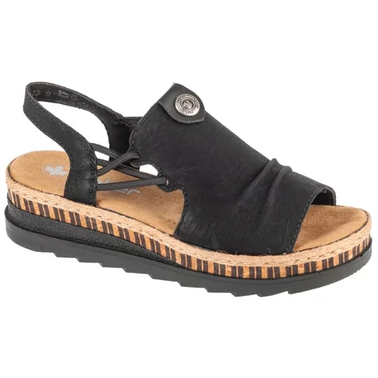 Zdjęcie produktu Rieker Sandals V7972-00, Damskie, Czarne, sandały, skóra syntetyczna, rozmiar: 37