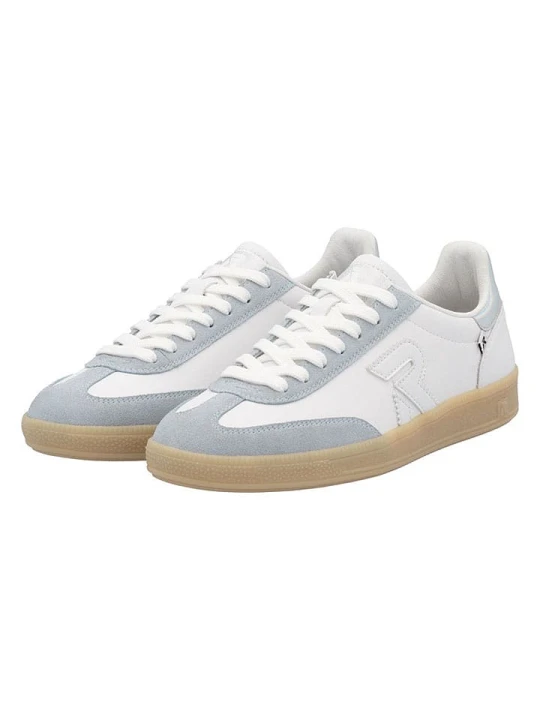 Zdjęcie produktu rieker Skórzane sneakersy w kolorze biało-błękitnym rozmiar: 40