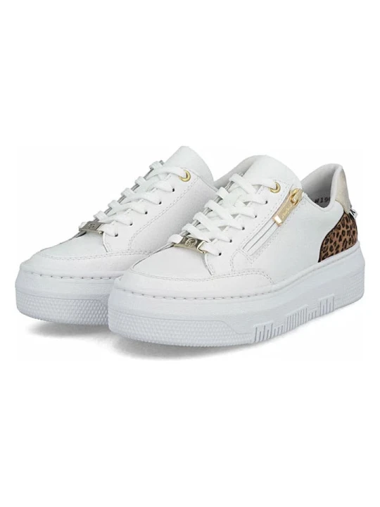 Zdjęcie produktu rieker Skórzane sneakersy w kolorze białym rozmiar: 41