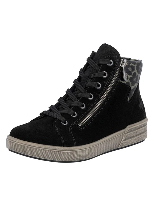 Zdjęcie produktu rieker Skórzane sneakersy w kolorze czarnym rozmiar: 36