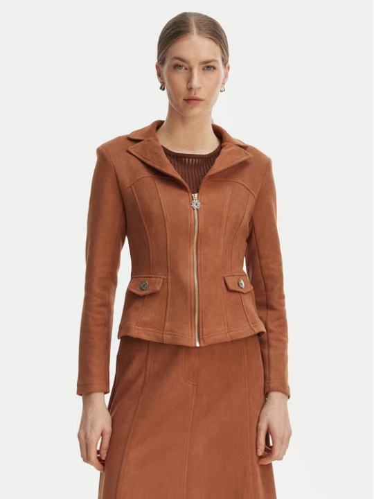 Zdjęcie produktu Rinascimento Kurtka z imitacji skóry CFC0127914003 Brązowy Slim Fit