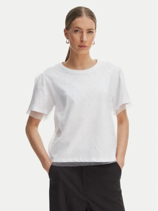 Zdjęcie produktu Rinascimento T-Shirt CFC0128089003 Biały Regular Fit